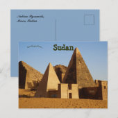 Nubische piramides Meroe Sudan Briefkaart (Voorkant / Achterkant)