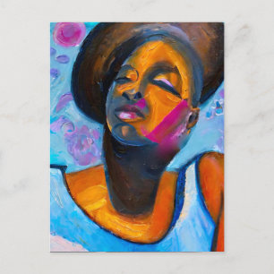 Nubische Prinses Krachtige Zwarte Vrouw Kunst Briefkaart