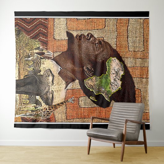 Nubische religieuze kunstdruk wandkleed (In Situ (horizontaal))