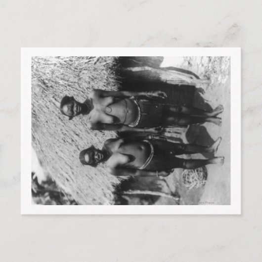 Nubische vrouwen staan voor de Hut Foto Briefkaart (Voorkant)