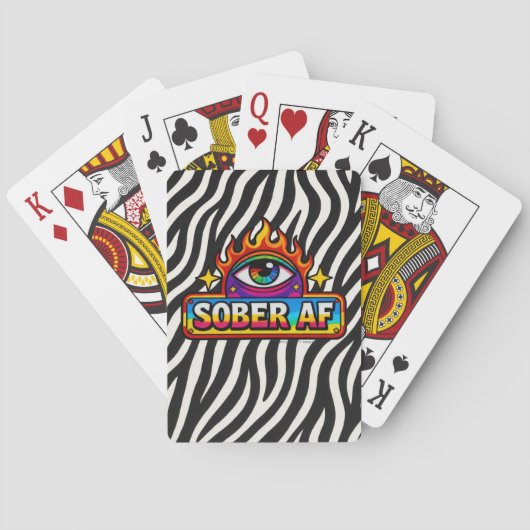Nuchter AF - Nep Zebraprint - Pokerkaarten (Achterkant)