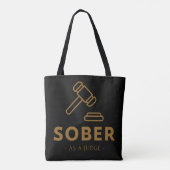 Nuchter als een rechter - Gold Gavel Canvas tas (Achterkant)