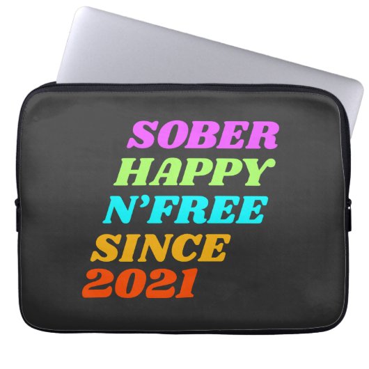 nuchter gelukkig niet gratis sinds (pas het jaar a laptop sleeve (Voorkant)