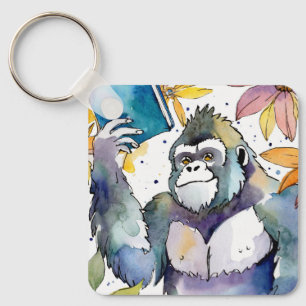 Nuchtere Gorilla met AA Gebed CUSTOM Sleutelhanger