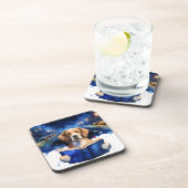 Nuchtere hond leest groot boek herstel bier onderzetter (Rechterzijde)