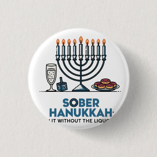 Nuchtere Jood Hanukkah Lit Zonder De Alcoholische  Ronde Button 3,2 Cm