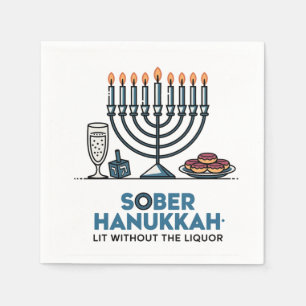 Nuchtere Joodse Hanukkah-lichten Zonder De Alcohol Servet