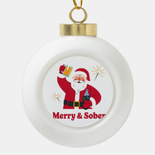 Nuchtere Kerstman Nuchterheid Kerstmis Kerst Nucht Keramische Bal Ornament