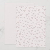 Nuchtere uitnodiging met waterverf hartpatroon (Voorkant / Achterkant)