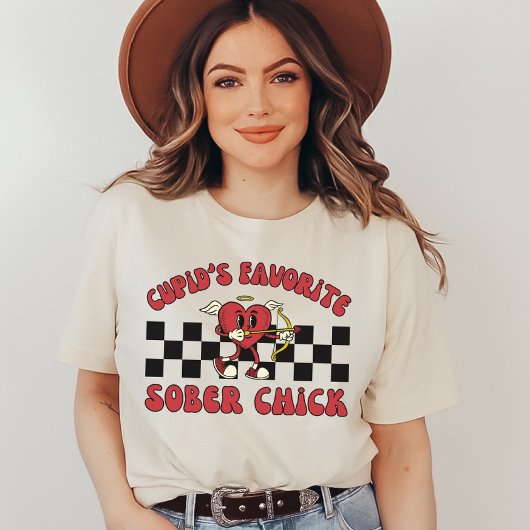 nuchtere Valentijnsdag, retro Valentijn nuchterhei T-shirt