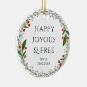 nuchterheid Datum Classic Kerst Keramisch Ornament (Rechts)