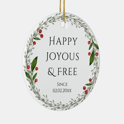  nuchterheid Datum Classic Kerst Keramisch Ornament (Rechts)