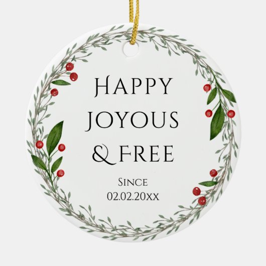 nuchterheid Datum Classic Kerst Keramisch Ornament (Voorkant)