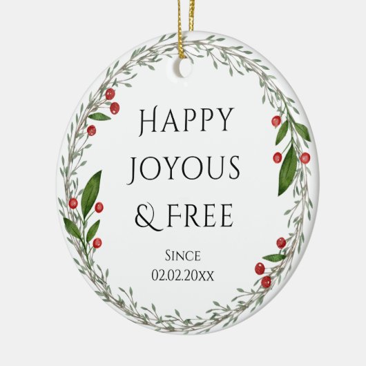  nuchterheid Datum Classic Kerst Keramisch Ornament (Links)