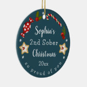  nuchterheid Keepsake Sober Christmas Keramisch Ornament (Rechts)