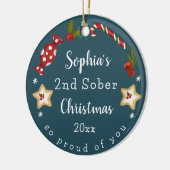 nuchterheid Keepsake Sober Christmas Keramisch Ornament (Links)