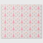 Nuchterheid Roze Pastel Kerstcadeau Cadeaupapier (Vlak)
