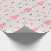 Nuchterheid Roze Pastel Kerstcadeau Cadeaupapier (Hoek)