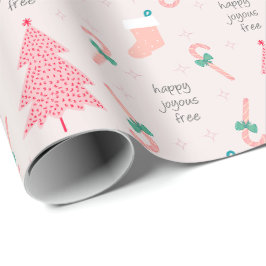 Nuchterheid Roze Pastel Kerstcadeau  Cadeaupapier
