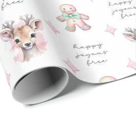 Nuchterheid Schattig Hert Kerstcadeau Inpakpapier