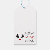  nuchterheid vrolijk sober kerst cadeaulabel (Voorkant)