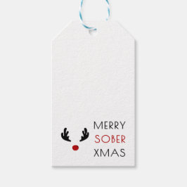 nuchterheid vrolijk sober kerst cadeaulabel