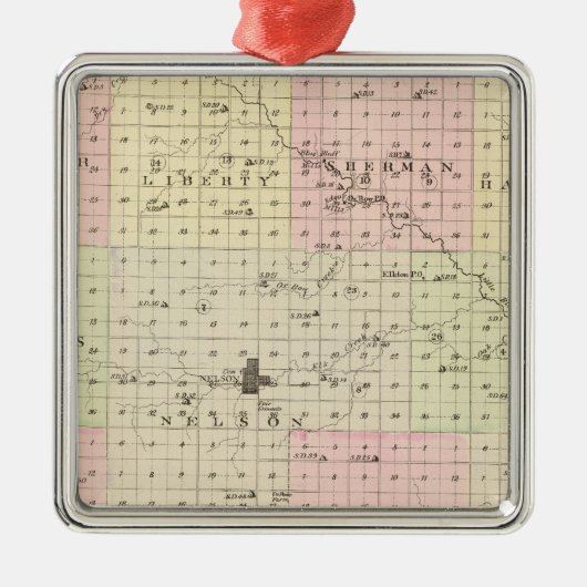 Nuckolls County, Nebraska Metalen Ornament (Voorkant)