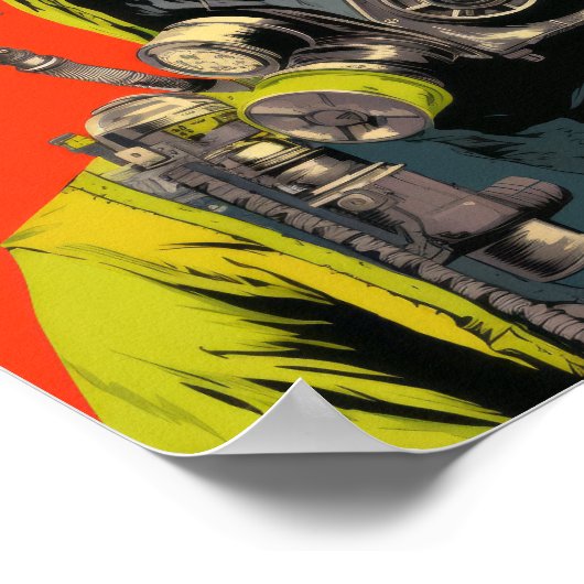 Nucleair afval Man - Levendige Radioactive Superhe Poster (Hoek)