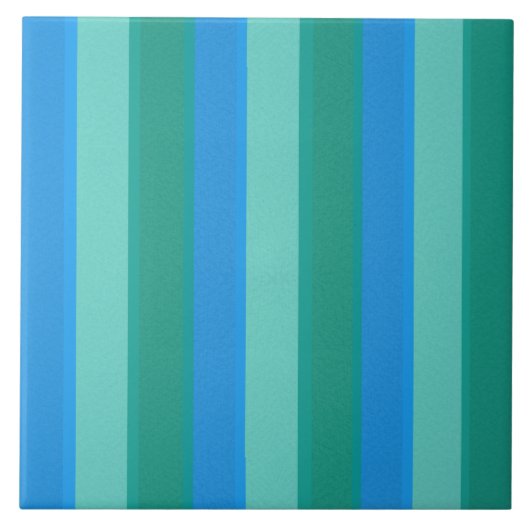 Nucleair Blauwgroen en Turquoise Stripes keramisch Tegeltje (Voorkant)