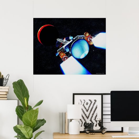 Nucleair ionenruimteschip poster (Thuiskantoor)