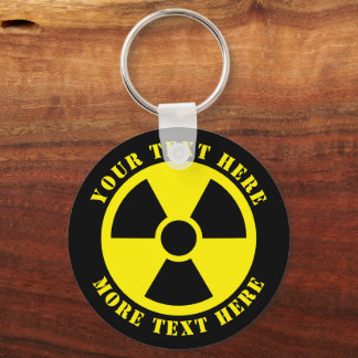 Nucleair radioactief symbool zwarte & gele naad sleutelhanger