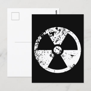 Nucleair radioactief teken briefkaart