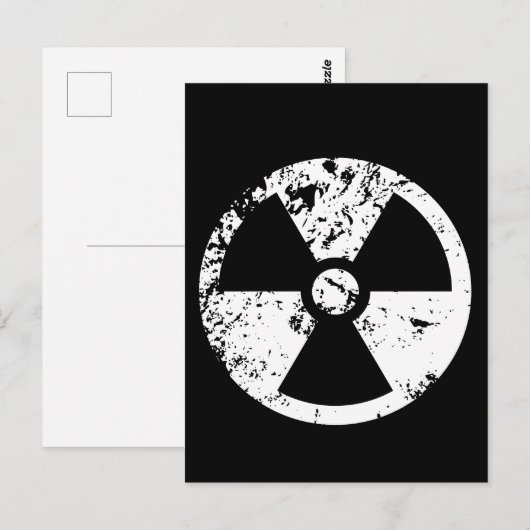 Nucleair radioactief teken briefkaart (Voorkant / Achterkant)
