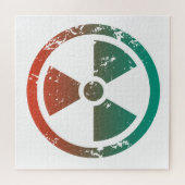 Nucleair radioactief teken legpuzzel (Horizontaal)