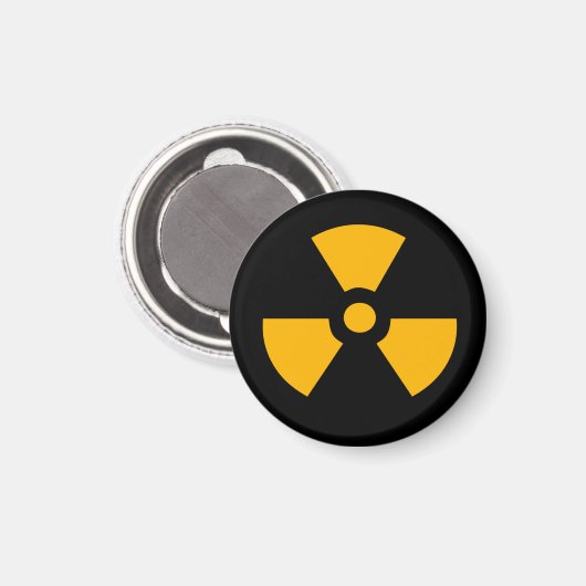 Nucleair radioactief teken magneet (Voorkant / Achterkant)
