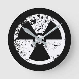Nucleair radioactief teken ronde klok