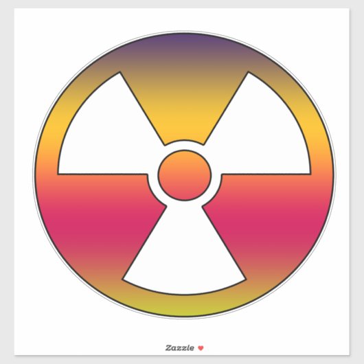 Nucleair radioactief teken sticker (Vel)