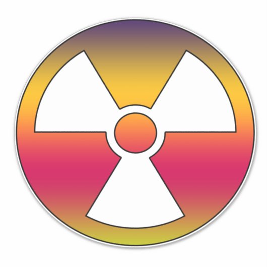 Nucleair radioactief teken sticker (Voorkant)