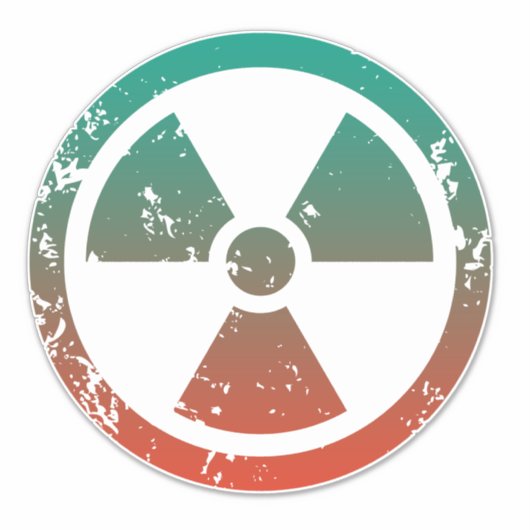 Nucleair radioactief teken sticker (Voorkant)