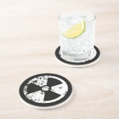 Nucleair radioactief teken zandsteen onderzetter (Zijkant)