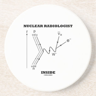 Nucleair radioloog Inside (Beta-Negative Decay) Zandsteen Onderzetter