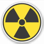 Nucleair stralingssymbool, zwarte rand sticker (Voorkant)