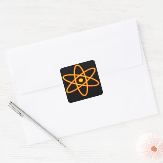 Nucleair symboolontwerp vierkante sticker (Envelop)