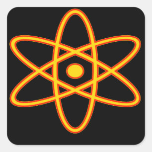 Nucleair symboolontwerp vierkante sticker