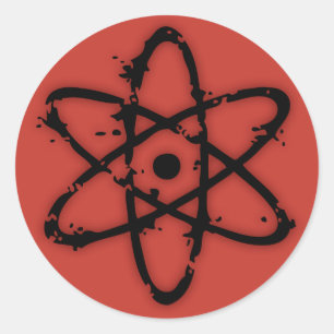 Nucleaire atomen! ronde sticker