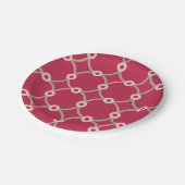 Nucleaire connectiviteit - magenta - naadloos patr papieren bordje (Gekanteld)