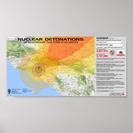 Nucleaire detonaties - Los Angeles Poster (Voorkant)