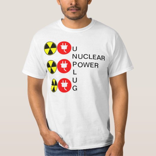 NUCLEAIRE ENERGIE UNPLUCEREN T-SHIRT (Voorkant)