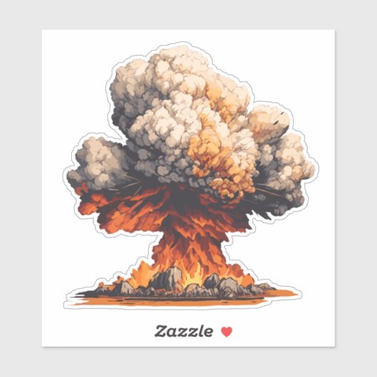 Nucleaire explosie sticker (Vel)