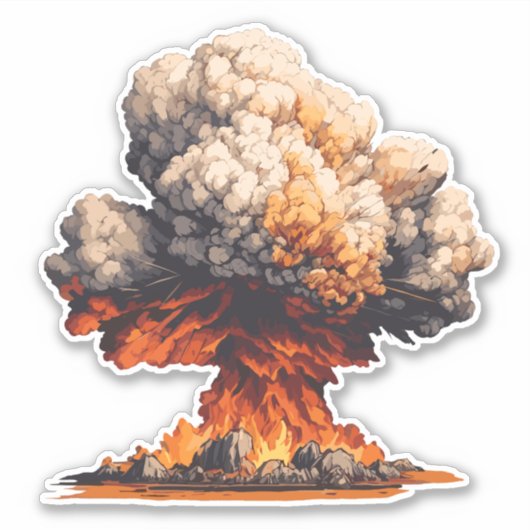 Nucleaire explosie sticker (Voorkant)